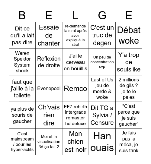 Keidan Bingo Card