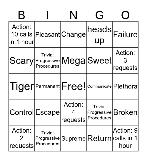 wireless Bingo Card