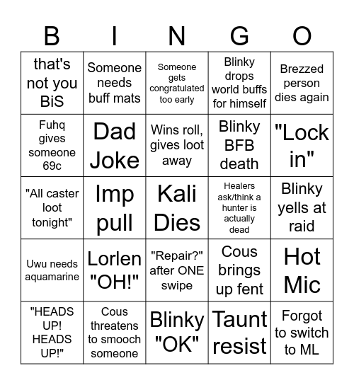 Argent Dawn Sunday Bingo Card