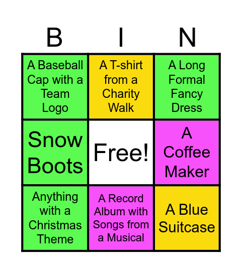THRIFT SHOP BINGO! Bingo Card