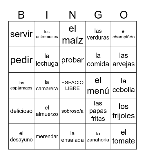 Lotería Bingo Card