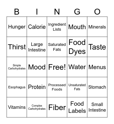 Dance For Our Health Bingo Card