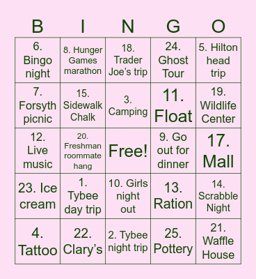 Spring 2025! Bingo Card