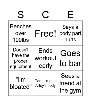 Scenty Bingo Card