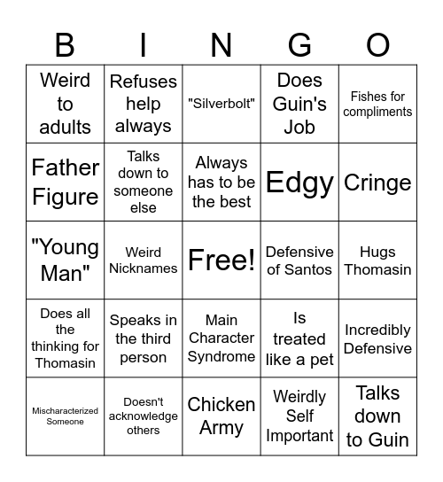 Cor/Kar-La/Kana/Demetrius Bingo Card