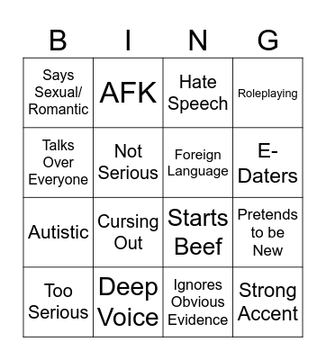 Copy Cat Creeps Bingo Card