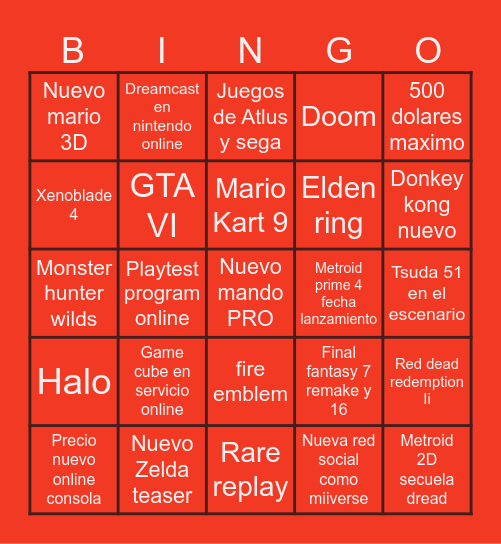 Bingo de Javier Bingo Card