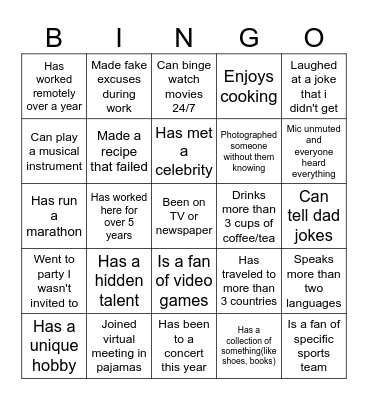 EMERSON Fun Friday Bingo Card