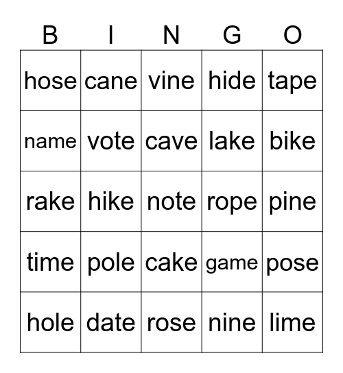 M&P Smart Phonics 3 Bingo Card