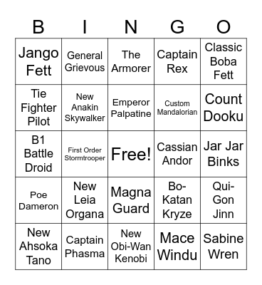 Star Wars skin prediction C6S3 Bingo Card