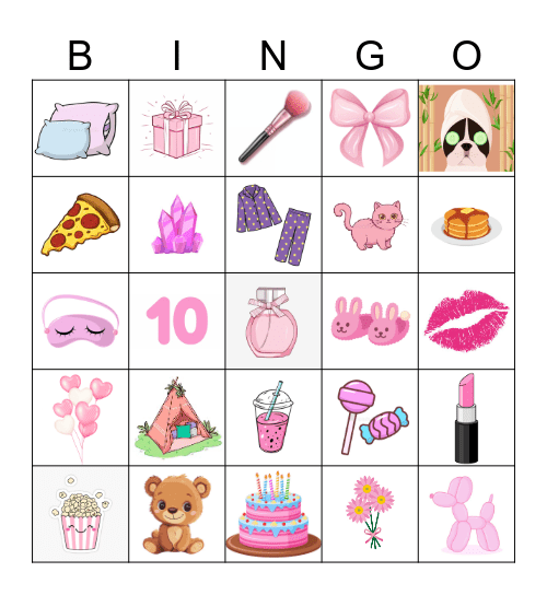 Evie's Sleep Over Bingo! Bingo Card