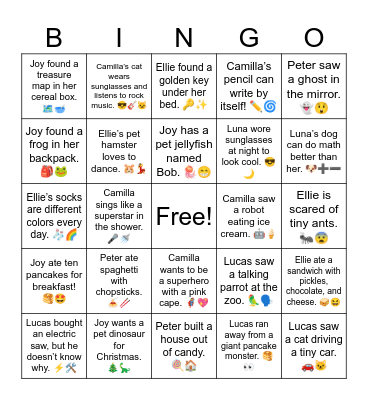 4B Review Bingo Card