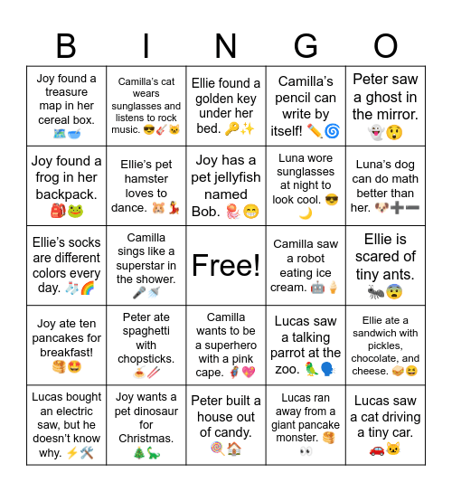 4B Review Bingo Card