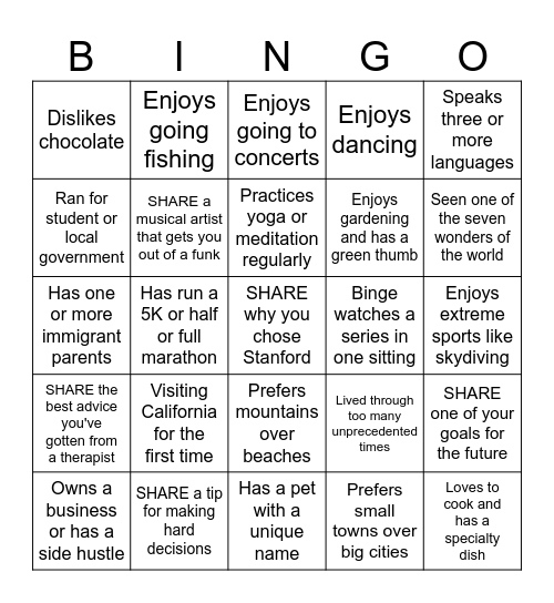 BLSA Bingo Card