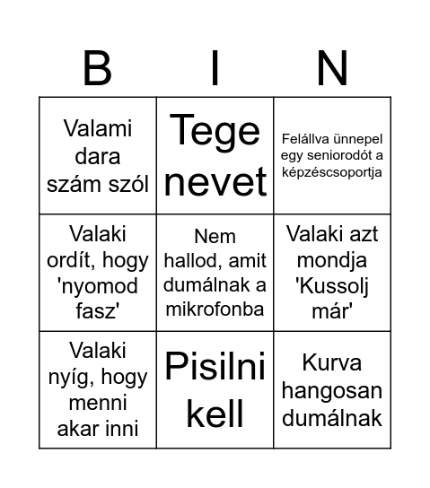 Dinasztikus Seniorbingo Card