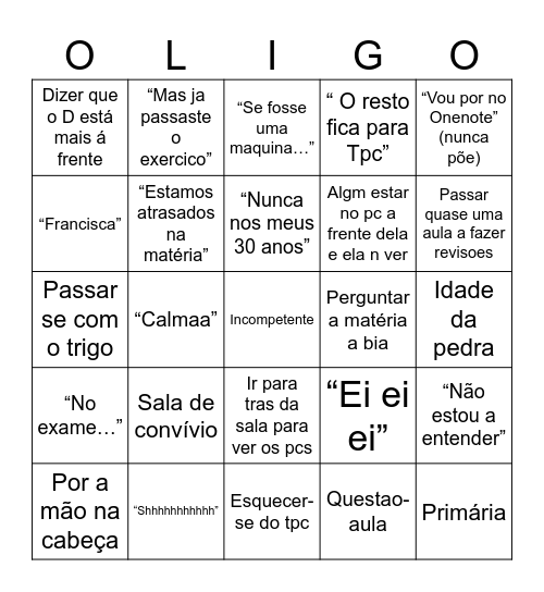 OligoBingo Card
