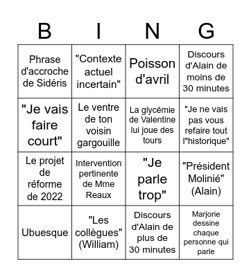 Poisson bingo Card
