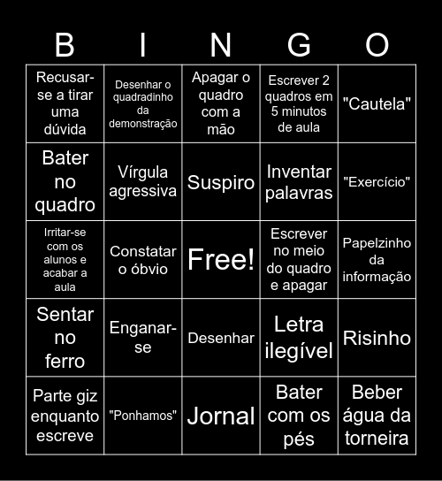 Bingo do Paulo Ventura Bingo Card