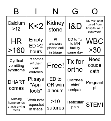 April Bingo Card