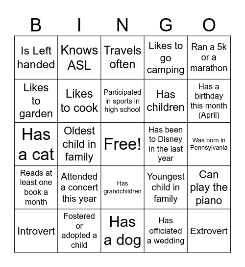 FEI Forum Bingo Card