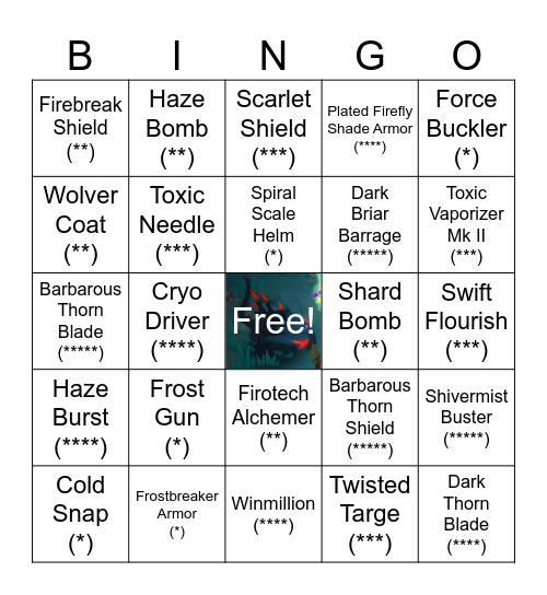TE Basil Bingo Snarbolax Edition Bingo Card