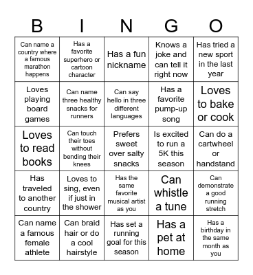 Find Someone Who Bingo Card