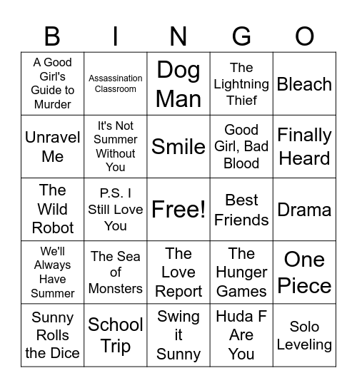TOP BOOKS OF SMS LIBRARY Bingo Card