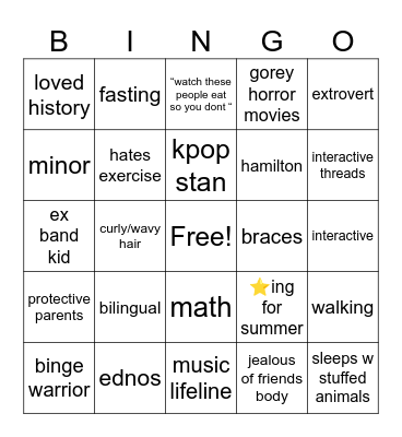 keori bingo Card