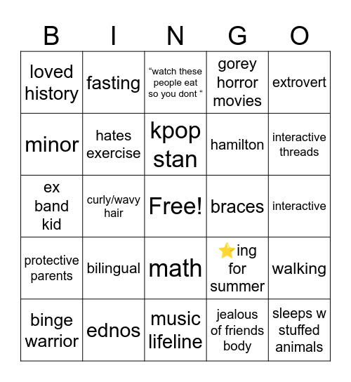 keori bingo Card