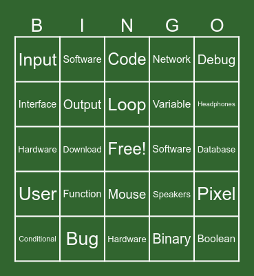 Computer Science Bingo Card