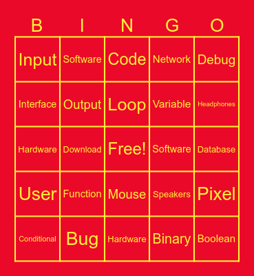 Computer Science Bingo Card