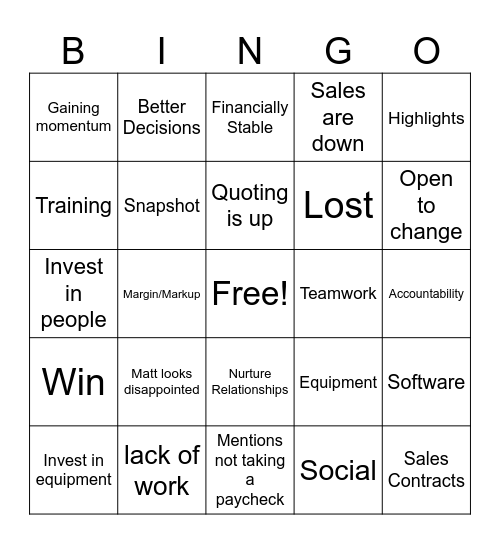 MHD All Hands 3/28/2025 Bingo Card