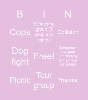 Cherry Blossom BINGO Card