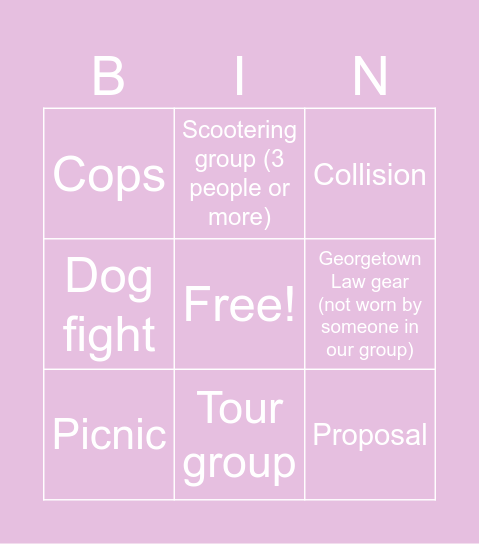 Cherry Blossom BINGO Card