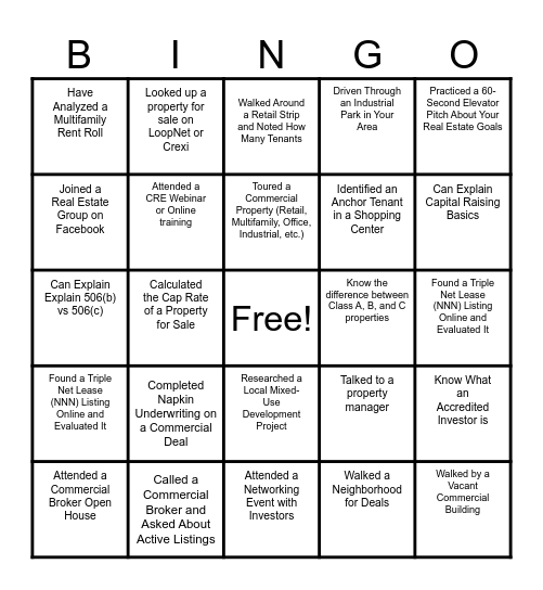 Centurion Expo Bingo Card