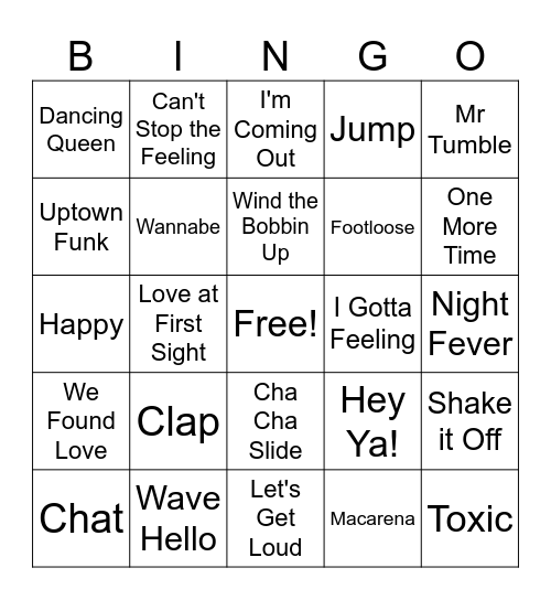Rachel Bingo Card