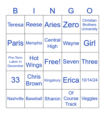 Who Knows Mommy Best? Bingo Card