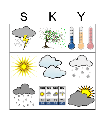 Weather Bingo Card