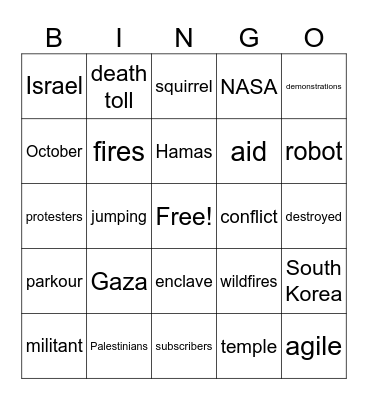 CNN 10 3/28/25 Bingo Card