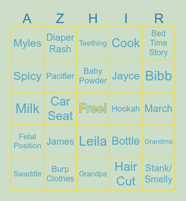Bingo Azhir's Edition Bingo Card