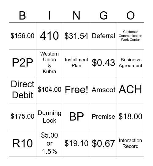 CSP BINGO Card
