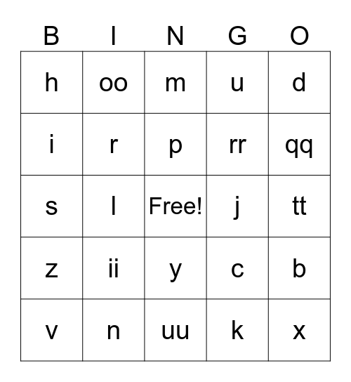 Lew Bingo test Bingo Card