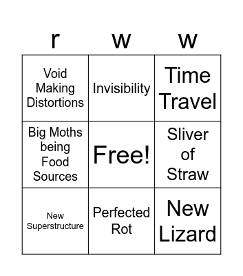 Watcher Predictions Bingo Card