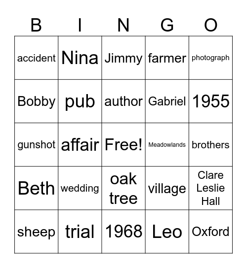 Broken Country Bingo Card