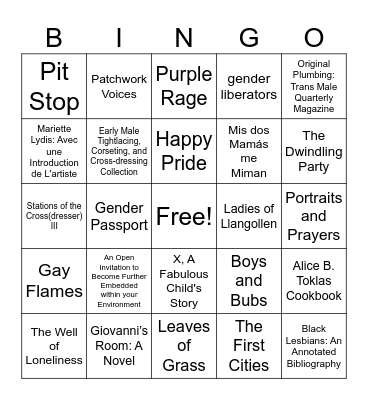 Drag Show Bingo Card