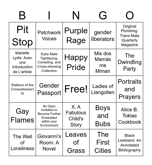 Drag Show Bingo Card