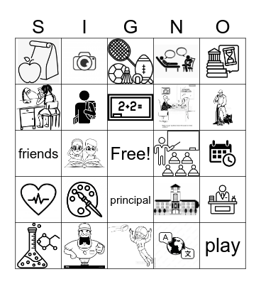 School Signs Bingo Card