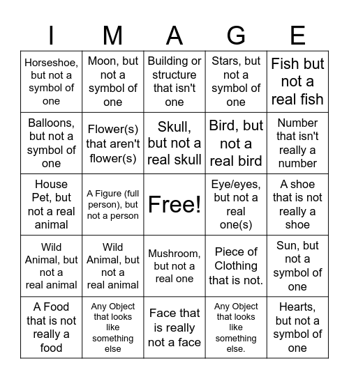 Lucky Charms Photo Scavenger Hunt Bingo Card