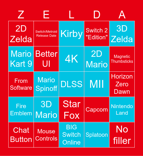 Switch 2 to the movies! Bingo Card