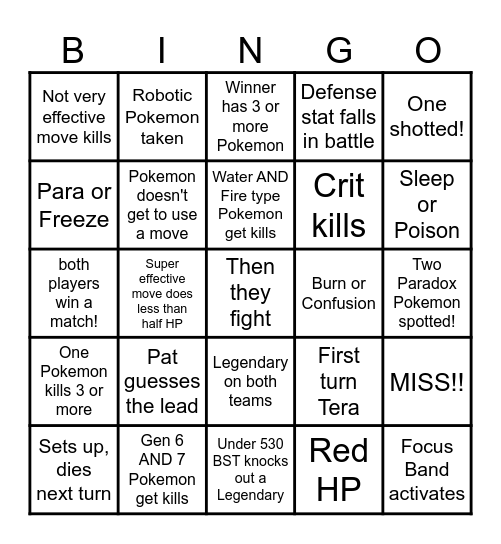 Then we fight bingo Shady Contest Bingo Card